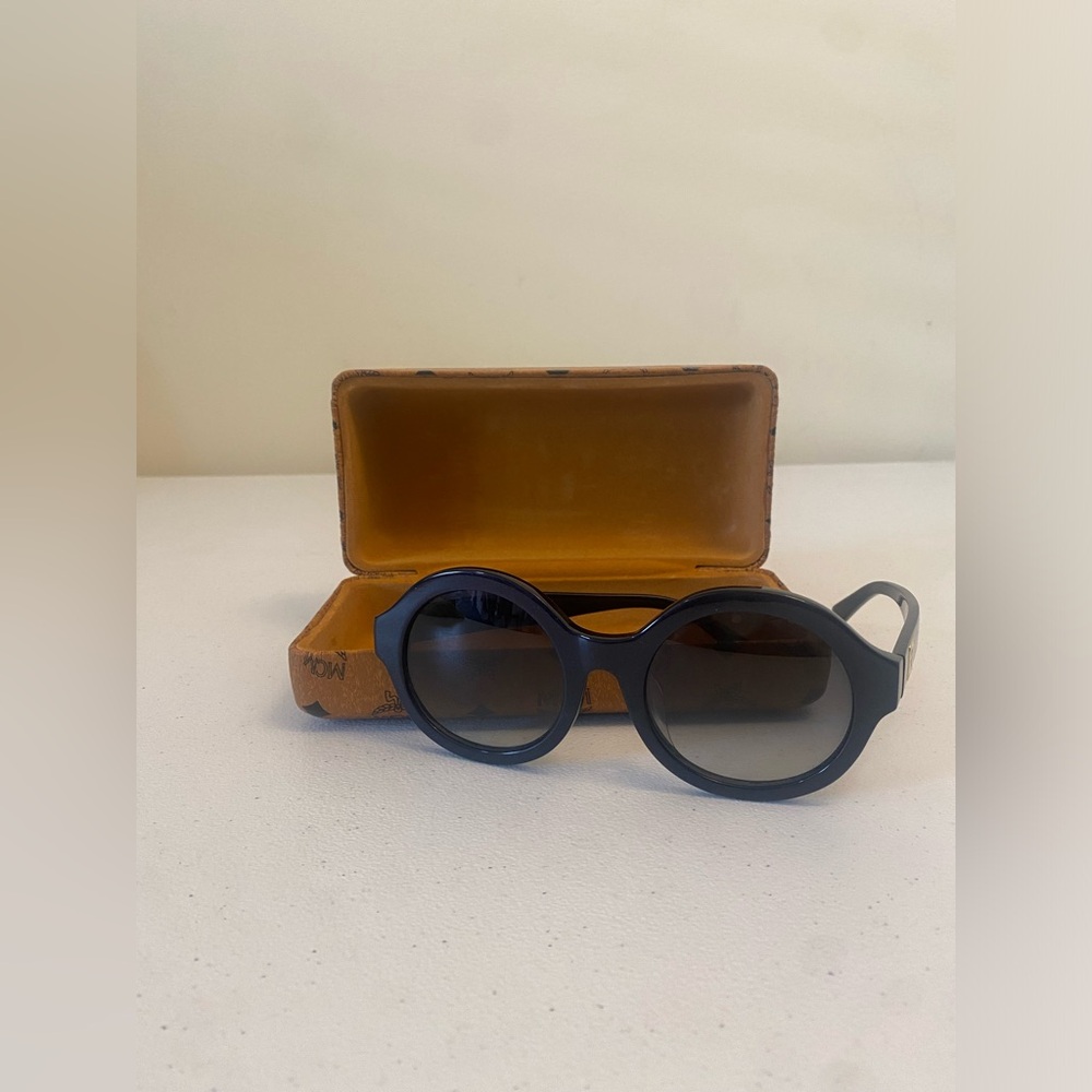 Navy Blue MCM Sunglasses w/ Glasses Case - Picture 2 of 9